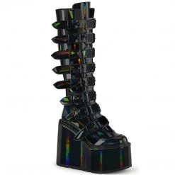 Demonia SWING-815 Black Holographic Patent New Arrivals
